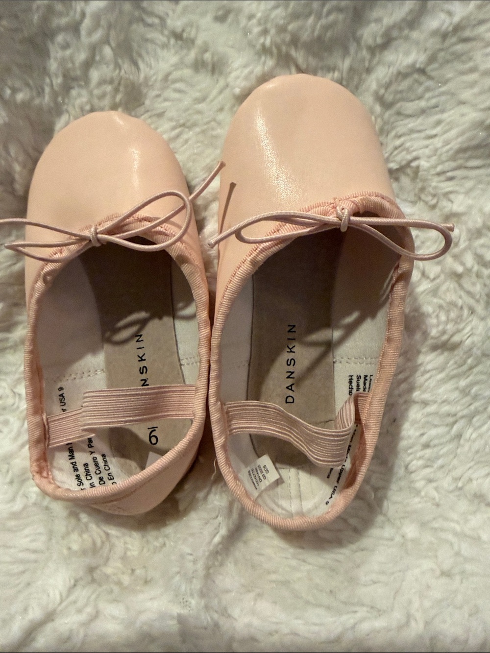 Danskin Pink Ballet Flats with Elastic Strap and Bow